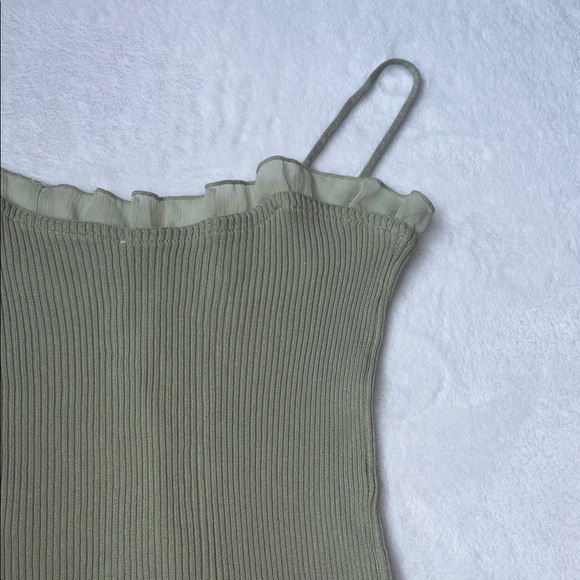 Olive Green Ribbed Camisole Top - Picture 5 of 12